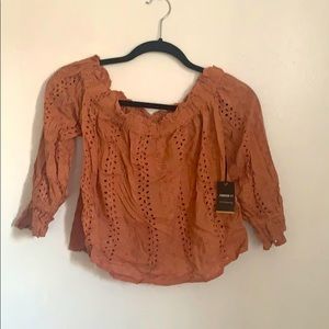 Forever21 peach‎ colored off the shoulder top